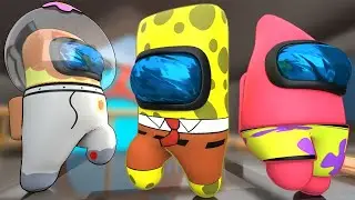 Sandy, Patrick and SpongeBOB - Distraction Dance - Among Us 360