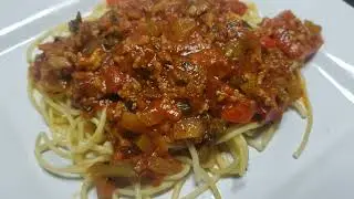 My Spaghetti with meat sauce and extra veggies
