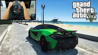 Mclaren 600lt in GTA 5 (Steering Wheel + Shifter) Gameplay