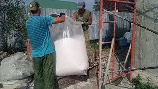 Растворонасос р 100, он же 125. Заливка полистирол бетона.