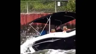 Overloaded boat in rough Water