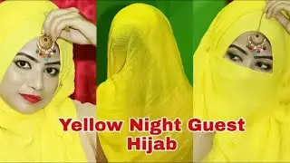 Yellow Night Guest Hijab With Niqab
