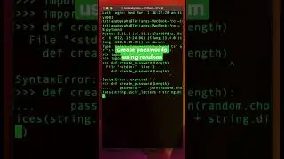 Check how to create a passwords in Python?