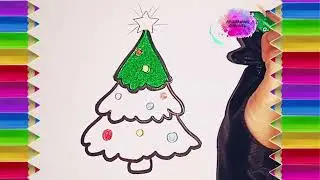 Draw a Christmas tree //menggambar pohon natal #natal #pohonnatal #christmastree