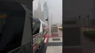 Dubai Tram just before the heavy rain #dubai #uae #dubairain #uaeweather #uaeflood #dubaifood