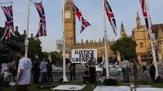 Vigil for Grenfell Tower Fire Victims outside Parliament