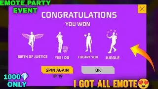 I GOT ALL EMOTE 😍 FREEFIRE NEW EMOTE PARTY EVENT FF EMOTE PARTY EVENT FREEFIRE NEW EVENTS INDIA 🇮🇳