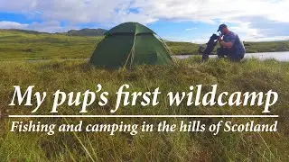 My pup's first wild camp - camping and fishing in the hills of Scotland