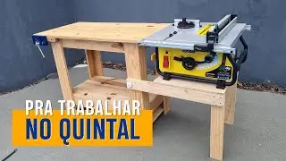 Estação de trabalho móvel/portátil para marcenaria
