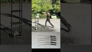 Cloudhammer Deep Sori Katana Test Cutting - Extremely Curved Sword Review Coming Soon #sword #katana