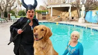 Sammie SAVES Frozen Elsa From Maleficent's Magic!