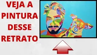 Pintura de retrato com animal (estilo pop arte colorido) passo a passo completo. (Pet Portraits)
