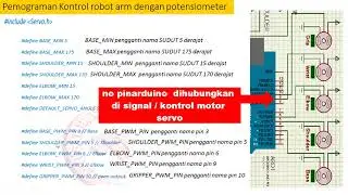 Tutorial arduino pemograman robot arm