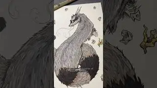 Inking is the best. 🥹 #art #artist #wip #raccoon #alcoholmarkers #inking #darkart #drawing #dragon