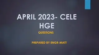 CELE - APRIL 2023 HPGE QUESTION #civilengineeringreview   #boardexam2023