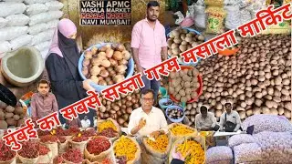 Mumbai Ka Sabse सस्ता गरम मसाला मार्किट  | जहा मिलेगा Rs,65 /kg मसाला #vashimarket wholesale मार्किट