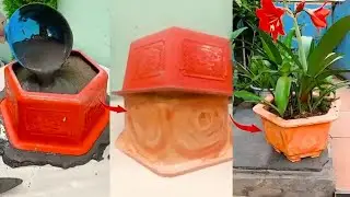 How to cast wooden flower pots, from plastic pots, with cement sand