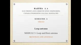 VTU MICROWAVE AND ANTENNAS(18EC63) M5 L1 Loop antenna