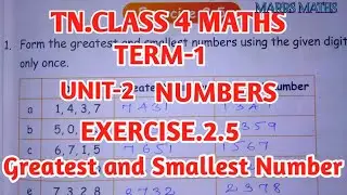 class 4 maths chapter 2 Numbers exercise 2.5/ascending and descending order/marrs maths