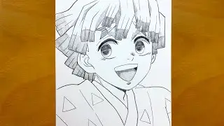 Anime Sketch | Drawing Zenitsu from Demon Slayer Step by Step | Easy Zenitsu Art Process