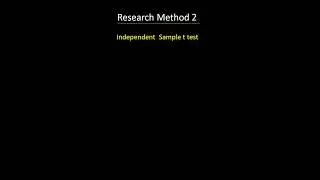 Independent Sample t test 
