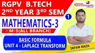 Lec 1 | Formula | Laplace Transform | Mathematics 3 (M-3) RGPV B.Tech 2nd Year 3rd Sem for ME/EC/CE