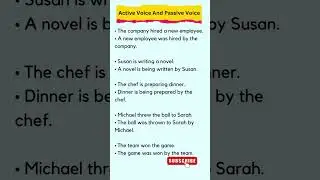 Active Voice And Passive Voice. 