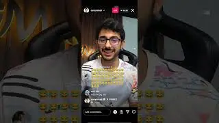 carryminati insta live, talking about his new video and daily gaming stream, talking about bgmi