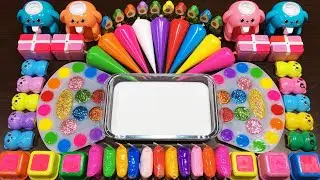 WILL YOU RELAXING WITH CLAY PIPING BAG & RAINBOW ? Mixing Random Things Into Glossy Slime 
