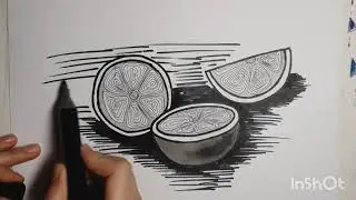 Легкая иллюстрация маркерами. Рисуем апельсин.