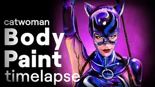 Catwoman Body Paint Transformation 😺 Time lapse 😺Tutorial & NFT art