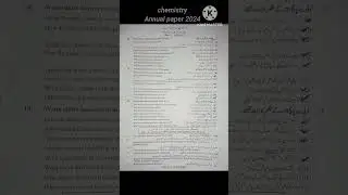 10th class Chemistry ⚗️/ Annual paper 2024......