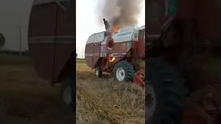fire in harvester machine 