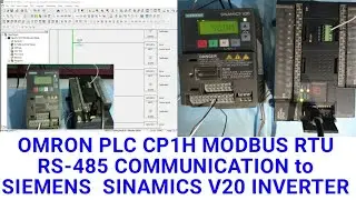 OMRON PLC CP1H MODBUS RTU RS-485 COMMUNICATION to SIEMENS  SINAMICS V20 INVERTER