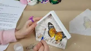 Ключница своими руками из DIY набора Умняша. Красивая деревянная ключница с бабочками.