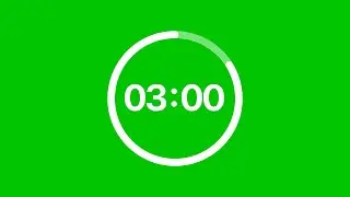3 Minutes Countdown Timer Animation | Green Screen | 4K | Free Download