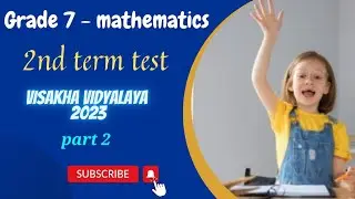 grade 7 maths english medium  | second term test revision | education wamh