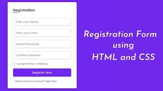 Sign up or Registration Form using HTML and CSS