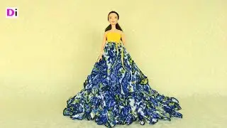 Шьем Яркое платье для куклы Барби. How to make dress for Barbie dolls