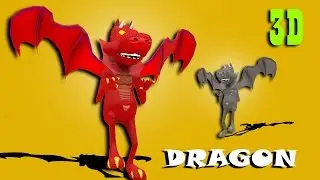 Dragon 3d Family Nursery english rhymes | Children Animated finger family song