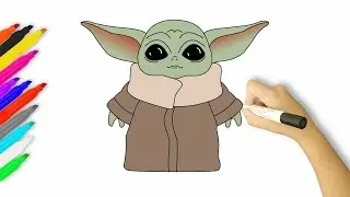 How to Draw Baby Yoda | Star Wars