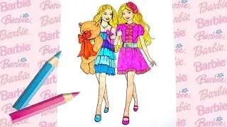 Barbie coloring pages for kids / Барби раскраска-мультик для детей