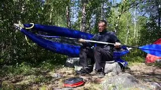 An overview of my hiking gear. Kayak Canyon Solo. RedFox Fox Explorer Silicone Plus Tent