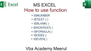 ISNUMBER, ISTEXT,  ISODD, ISEVEN, ISFORMULA in excel