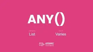 AppSheet ANY() Expression