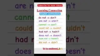 Learn English contraction words 