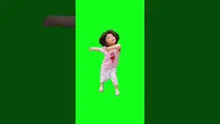 Little asian girl dancing Green Screen Meme