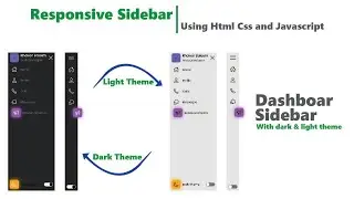 Sidebar in html css and javascript | responsive sidebar | dark and light mode