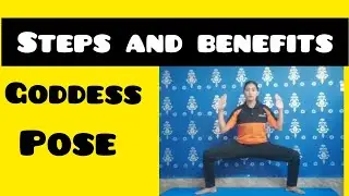 Goddess pose in yoga (Utkata Konasana  )  उत्कट कोणासन