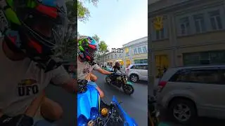 Almost FELL while saying hi 😅 Funny moments on the road 😂 #bikelover #reaction #motoraidoeng